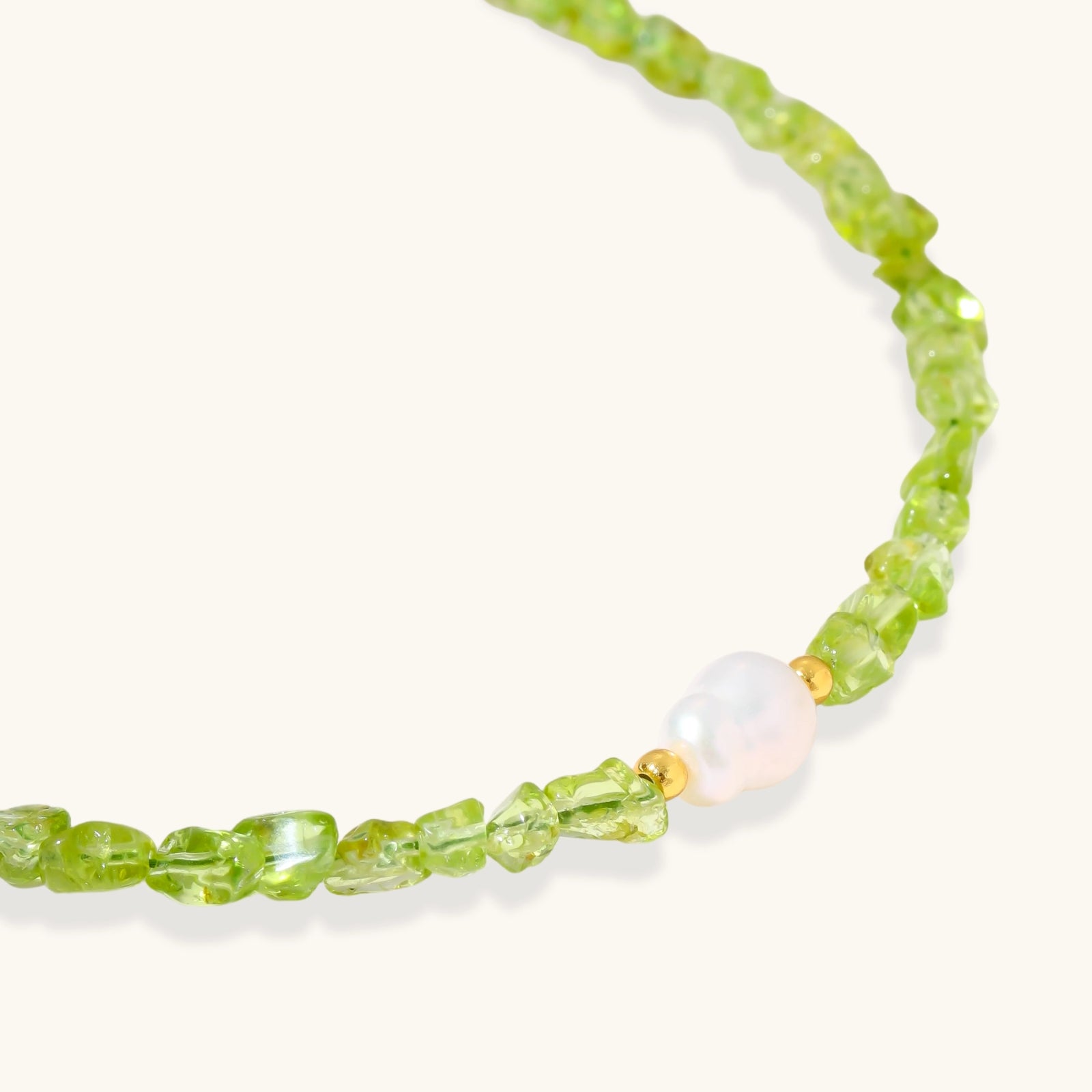 The Peridot Bracelet — Peridot & Freshwater Pearl <span class="by">by Monarch & Marigold Co.</span>