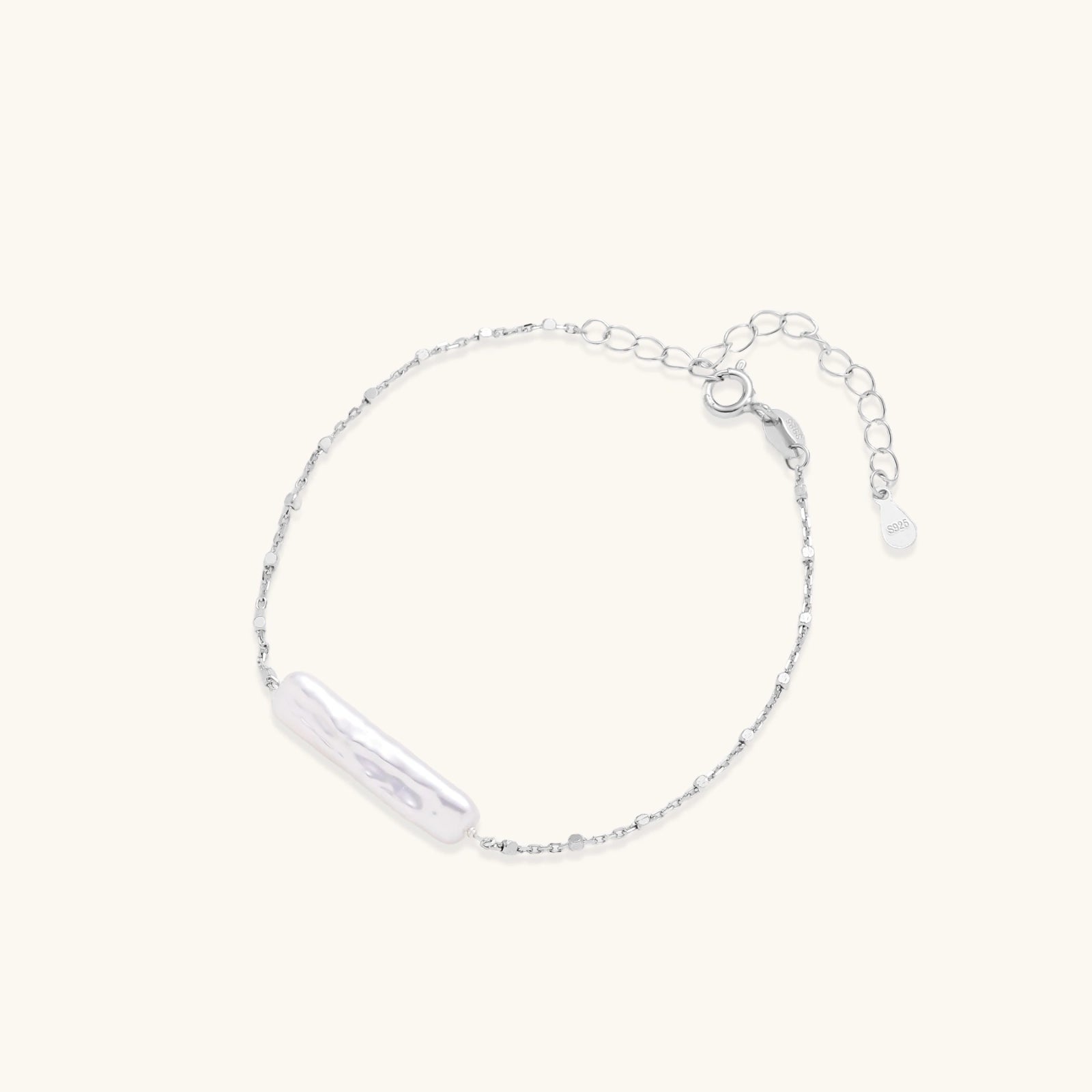 The River Stone Bracelet — Baroque Pearl & Sterling Silver <span class="by">by Monarch & Marigold Co.</span>