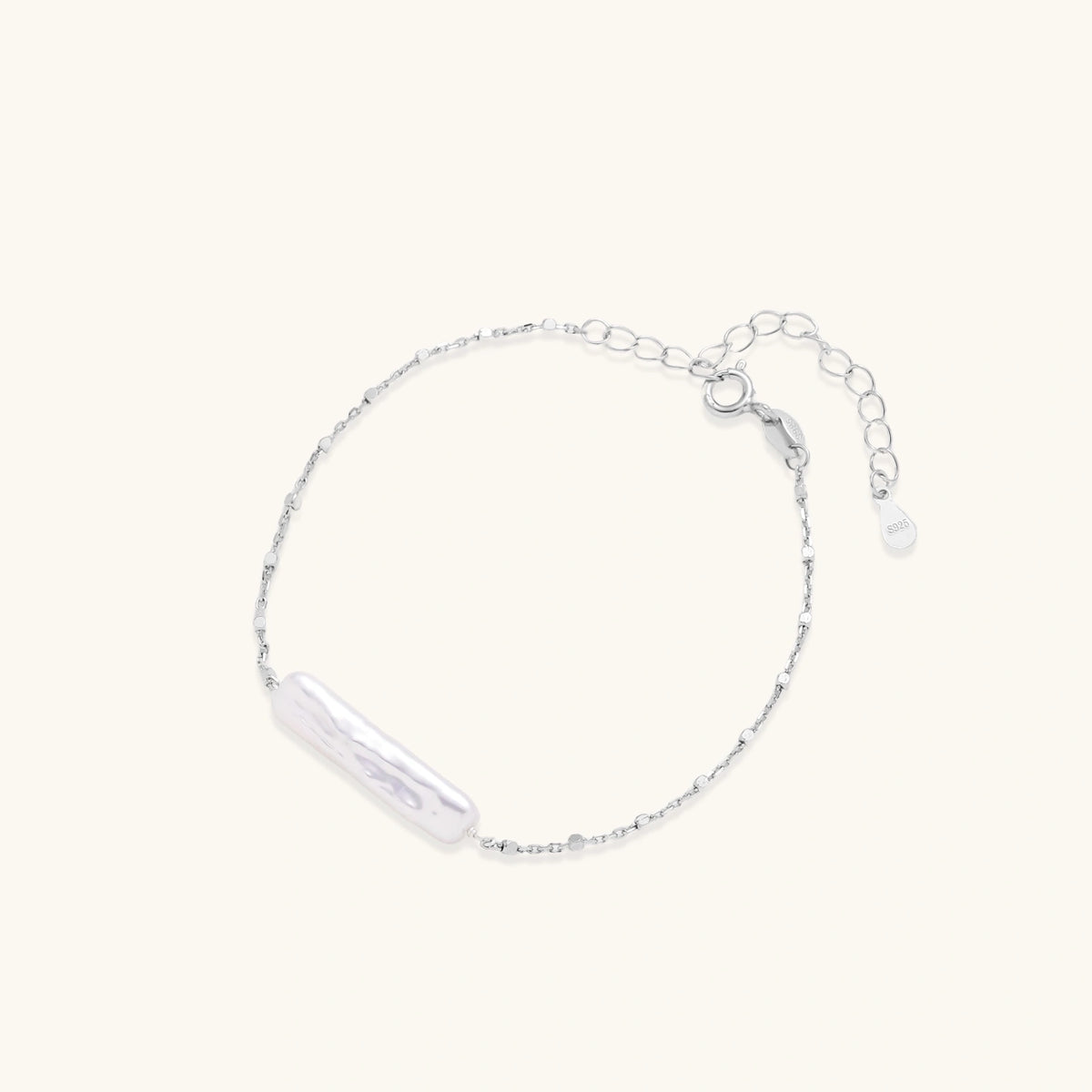 The River Stone Bracelet, Baroque Pearl & Sterling Silver