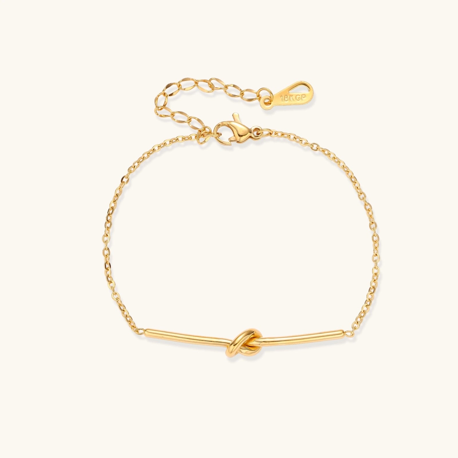 The Knot Bracelet — 18k Gold Plated Bar <span class="by">by Monarch & Marigold Co.</span>