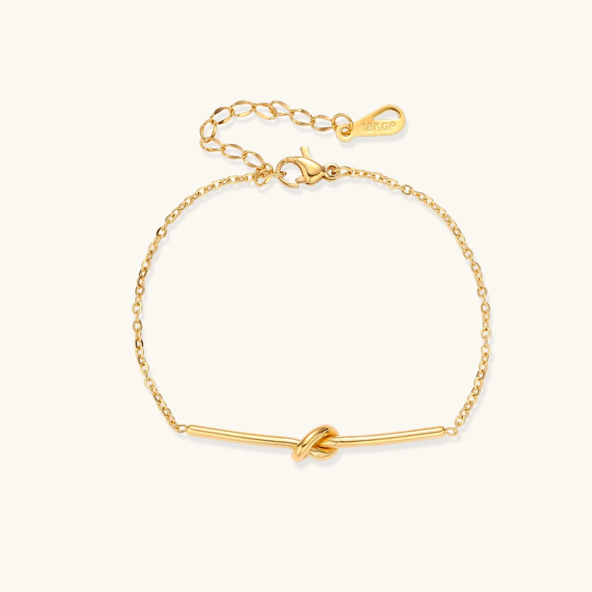 The Knot Bracelet, 18k Gold Plated Bar