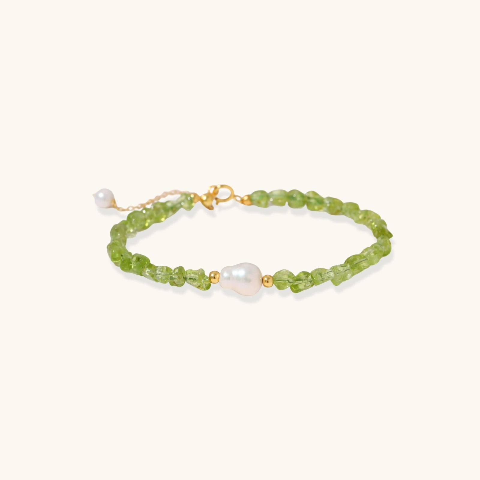 The Peridot Bracelet — Peridot & Freshwater Pearl <span class="by">by Monarch & Marigold Co.</span>