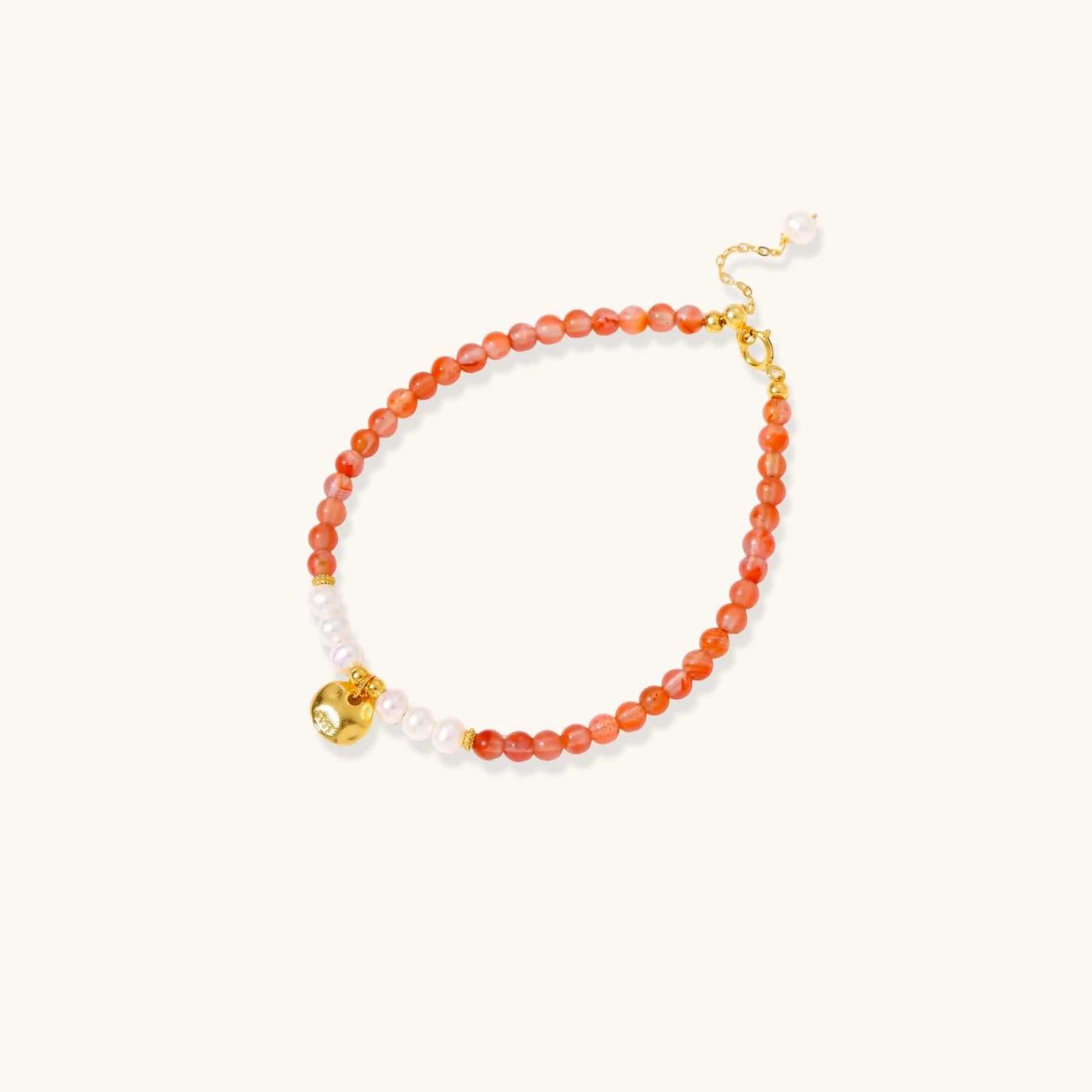 The Dusk Bracelet — Carnelian & Freshwater Pearl <span class="by">by Monarch & Marigold Co.</span>