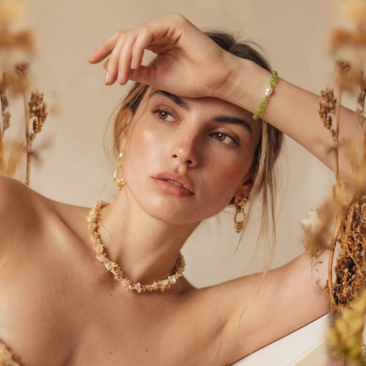 The Peridot Bracelet, Peridot & Freshwater Pearl