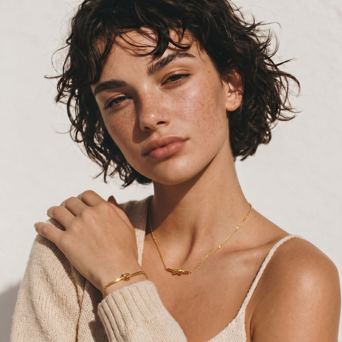 The Knot Bracelet, 18k Gold Plated Bar