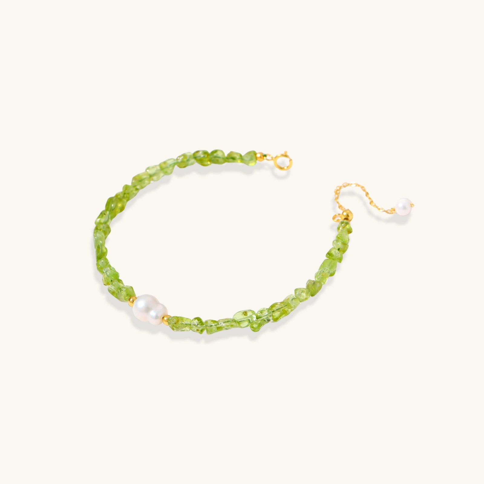 The Peridot Bracelet — Peridot & Freshwater Pearl <span class="by">by Monarch & Marigold Co.</span>