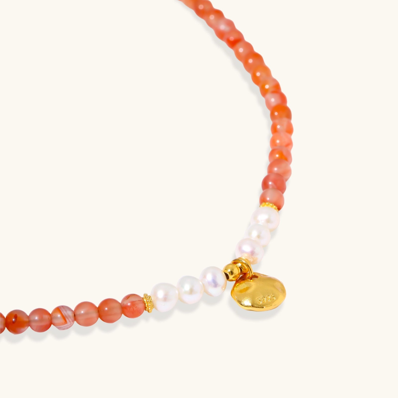 The Dusk Bracelet — Carnelian & Freshwater Pearl <span class="by">by Monarch & Marigold Co.</span>