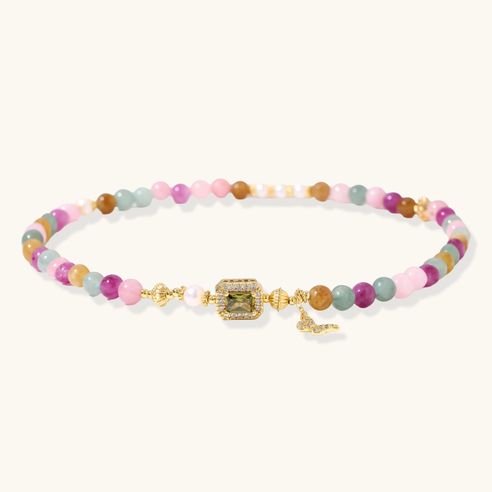 The Flutter Bracelet — Freshwater Pearl & Butterfly Charm Wrap <span class="by">by Monarch & Marigold Co.</span>