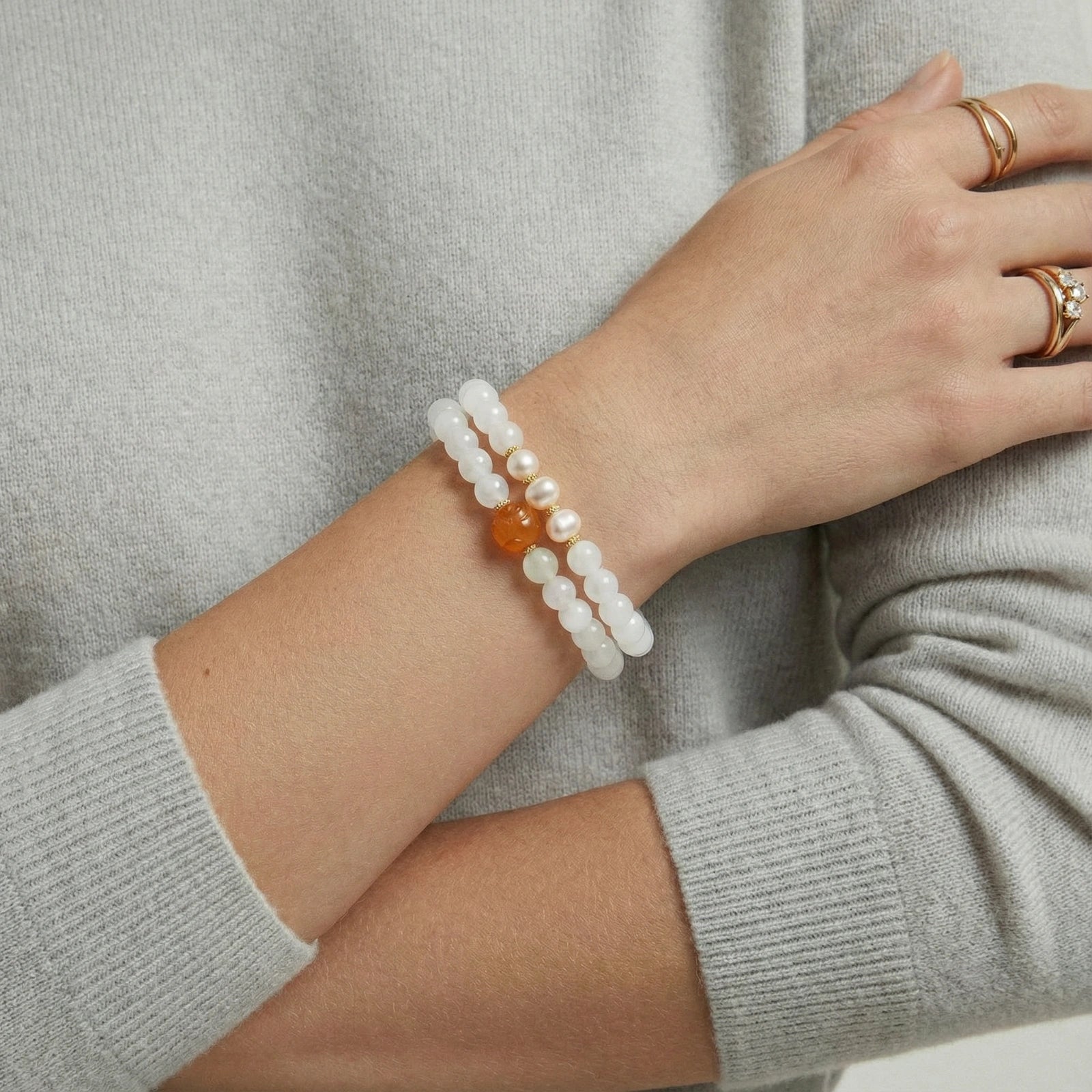 The Horizon Bracelet — Freshwater Pearl & Gold Vermeil Wrap <span class="by">by Monarch & Marigold Co.</span>