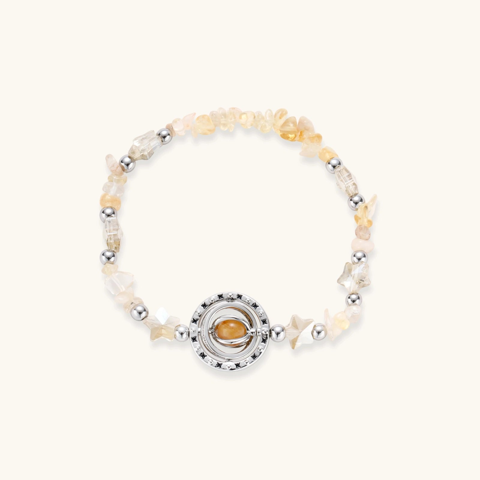 The Solstice Bracelet — Citrine & Silver-Toned Stretch Bracelet <span class="by">by Monarch & Marigold Co.</span>