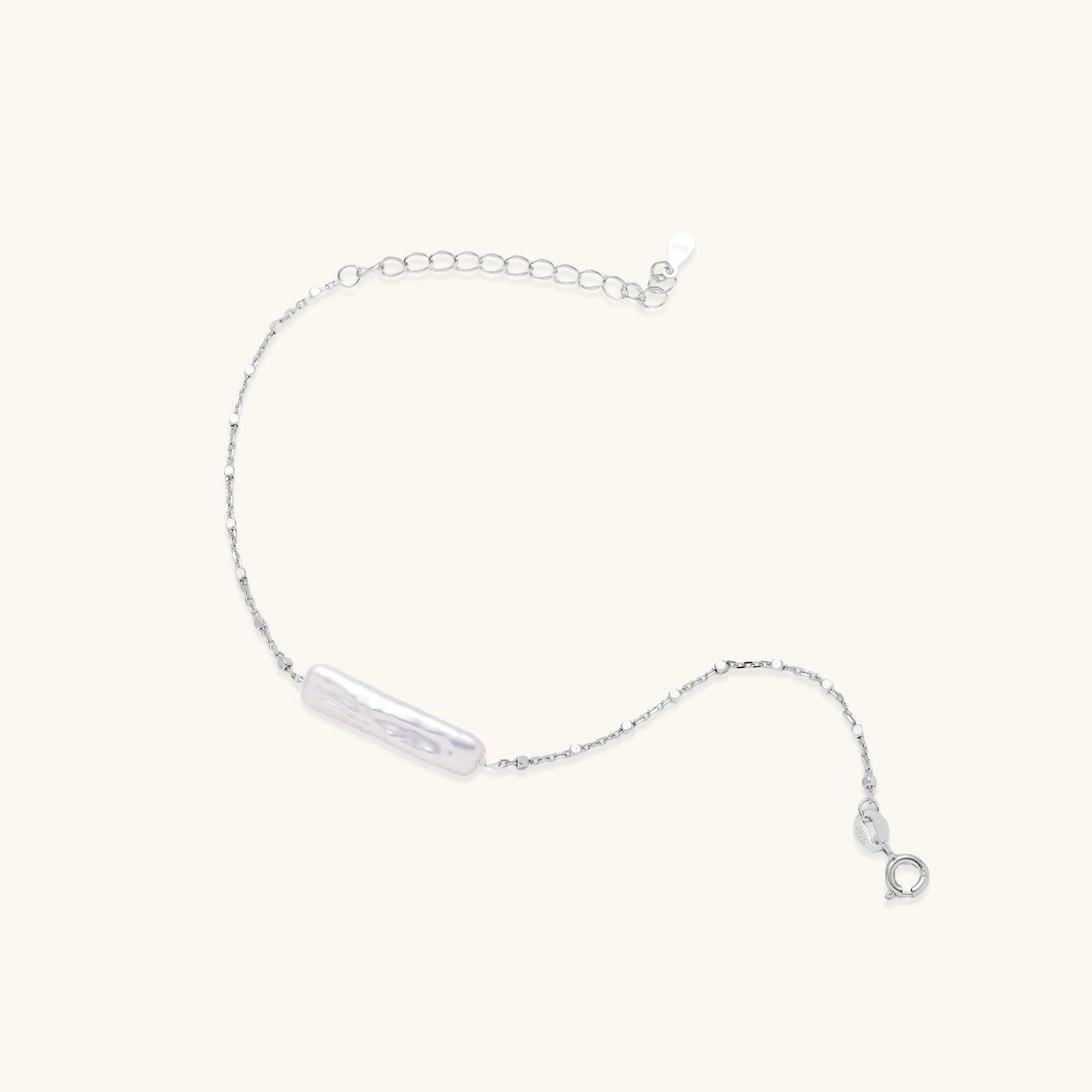 The River Stone Bracelet — Baroque Pearl & Sterling Silver <span class="by">by Monarch & Marigold Co.</span>