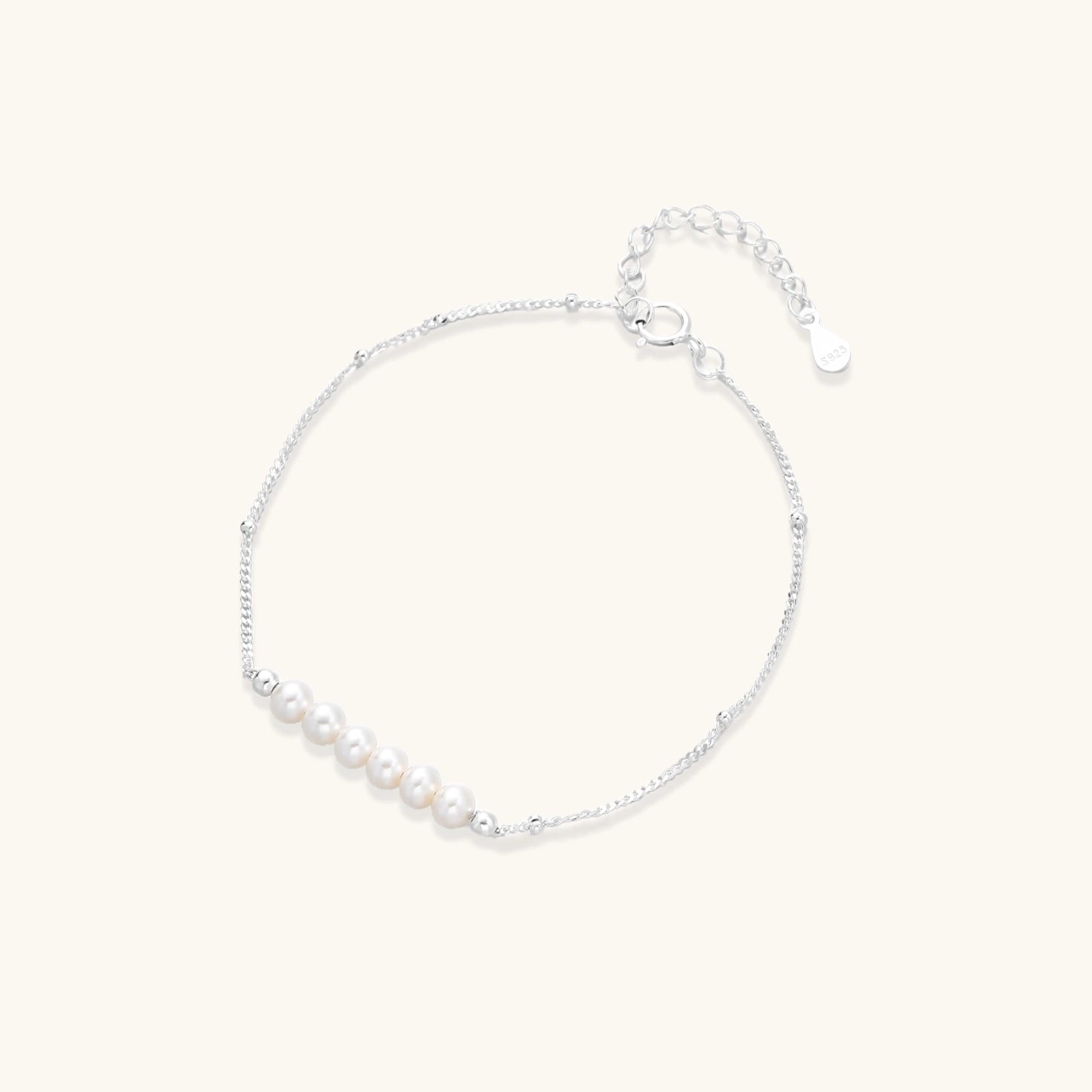 The Whisper Bracelet — Freshwater Pearl & Sterling Silver Chain  <span class="by">by Monarch & Marigold Co.</span>