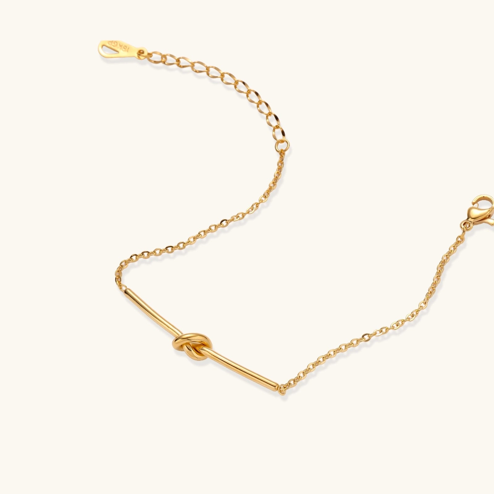 The Knot Bracelet — 18k Gold Plated Bar <span class="by">by Monarch & Marigold Co.</span>
