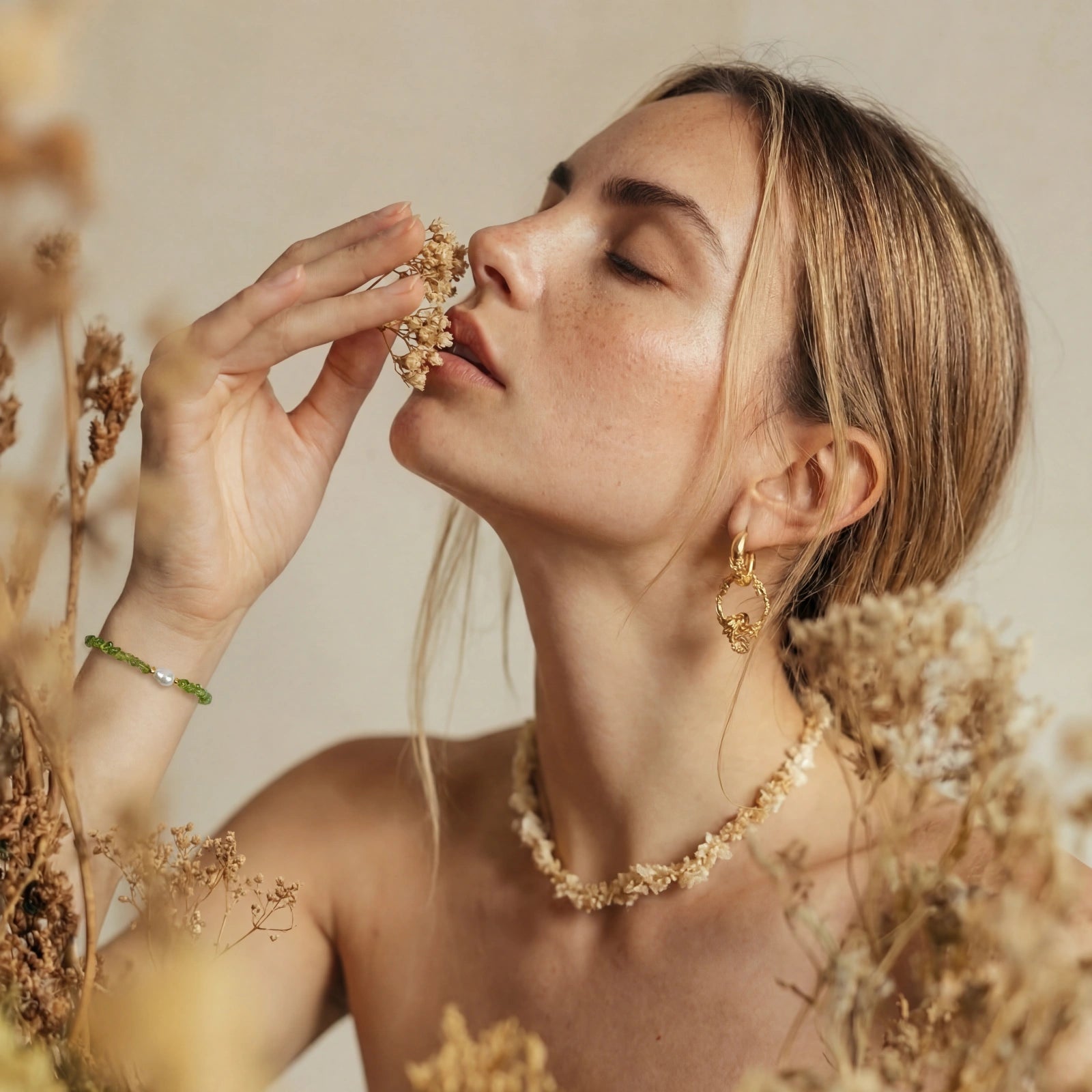 The Peridot Bracelet — Peridot & Freshwater Pearl <span class="by">by Monarch & Marigold Co.</span>