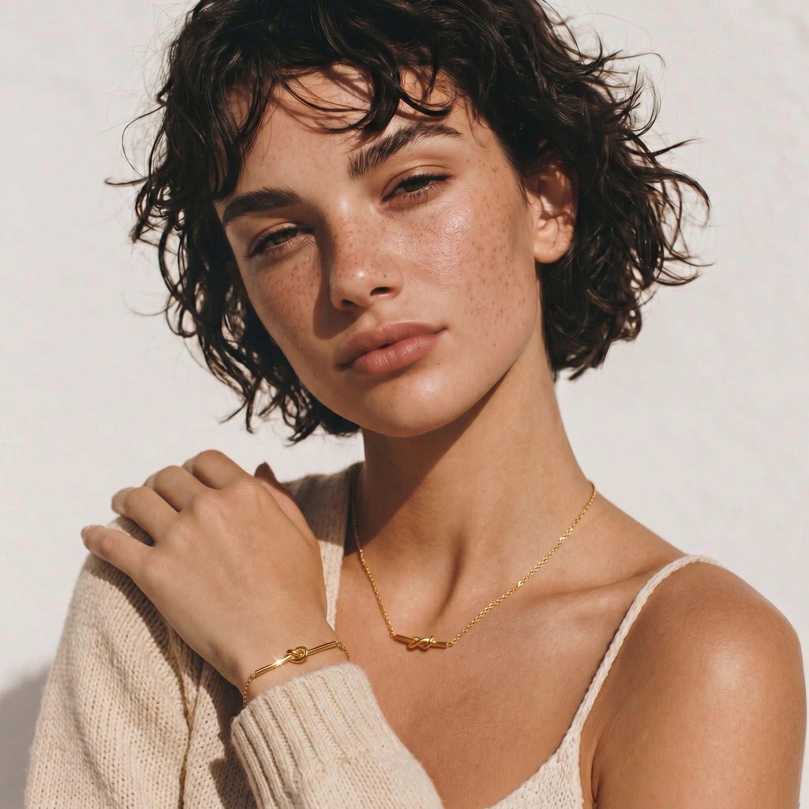 The Knot Bracelet — 18k Gold Plated Bar <span class="by">by Monarch & Marigold Co.</span>