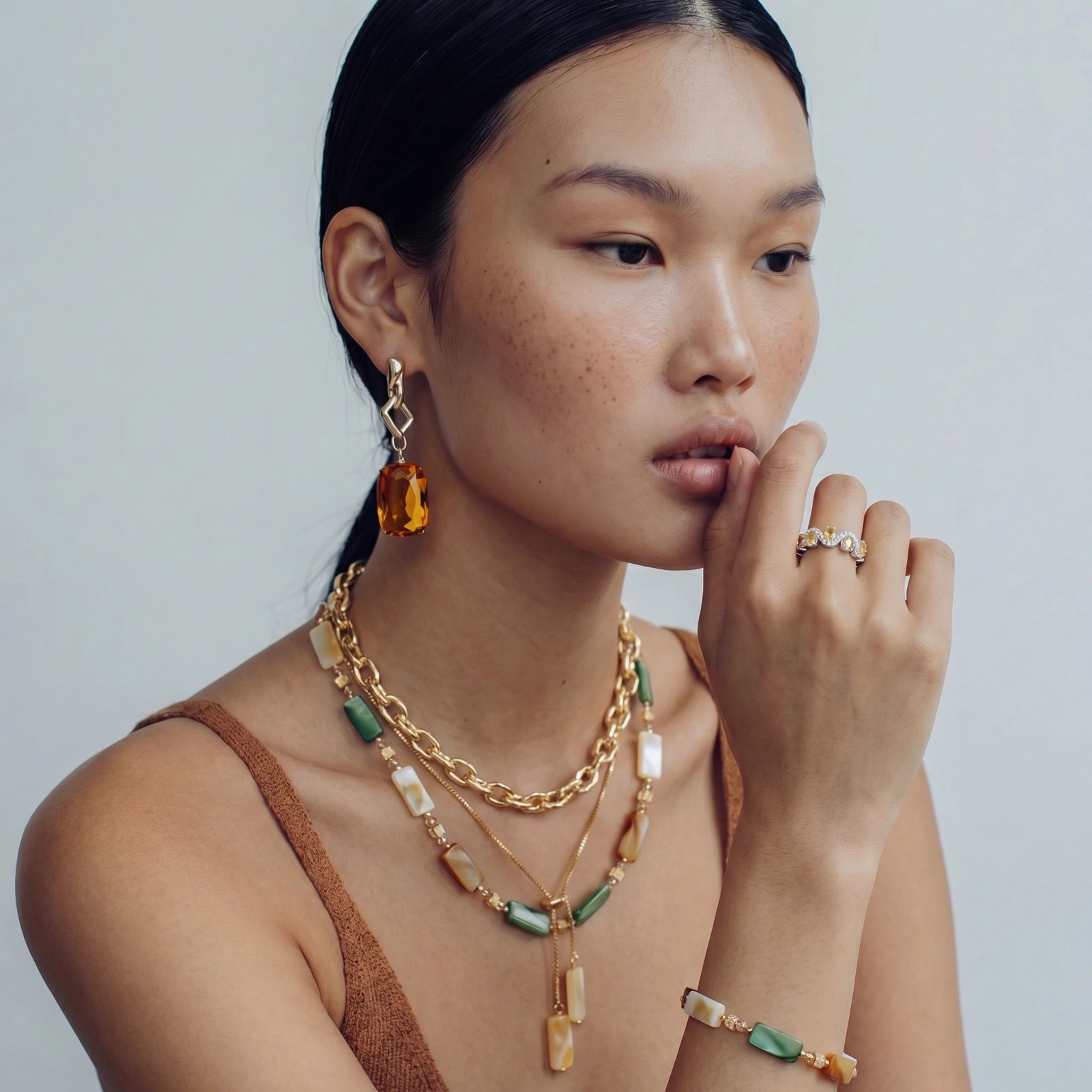 The Golden Hour Bracelet — Shell Pearl & Gold Plated Bolo <span class="by">by Monarch & Marigold Co.</span>